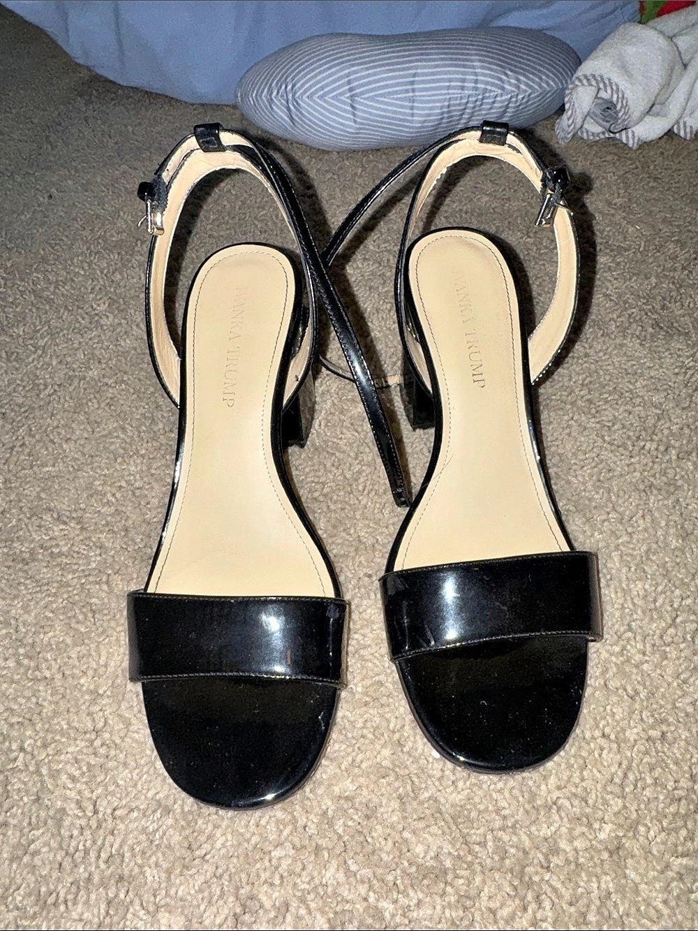 Ivanka Trump Black Crystal Heel Sandals US 8